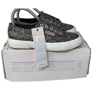 Superga 2750 Sneaker Gray Snake Women's Size 36 EU 6 US NEW NIB